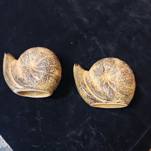 Vintage Snail S&P Shaker MCM Speckled Ceramic Kitchen Kitsch Cottagecore - Picture 9 of 13